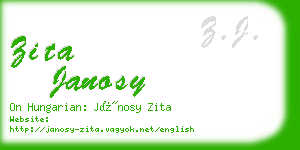 zita janosy business card